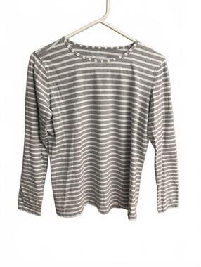 Coolibar Gray & White Striped UPF 50+ Long Sleeve Sun Shirt Size Medium